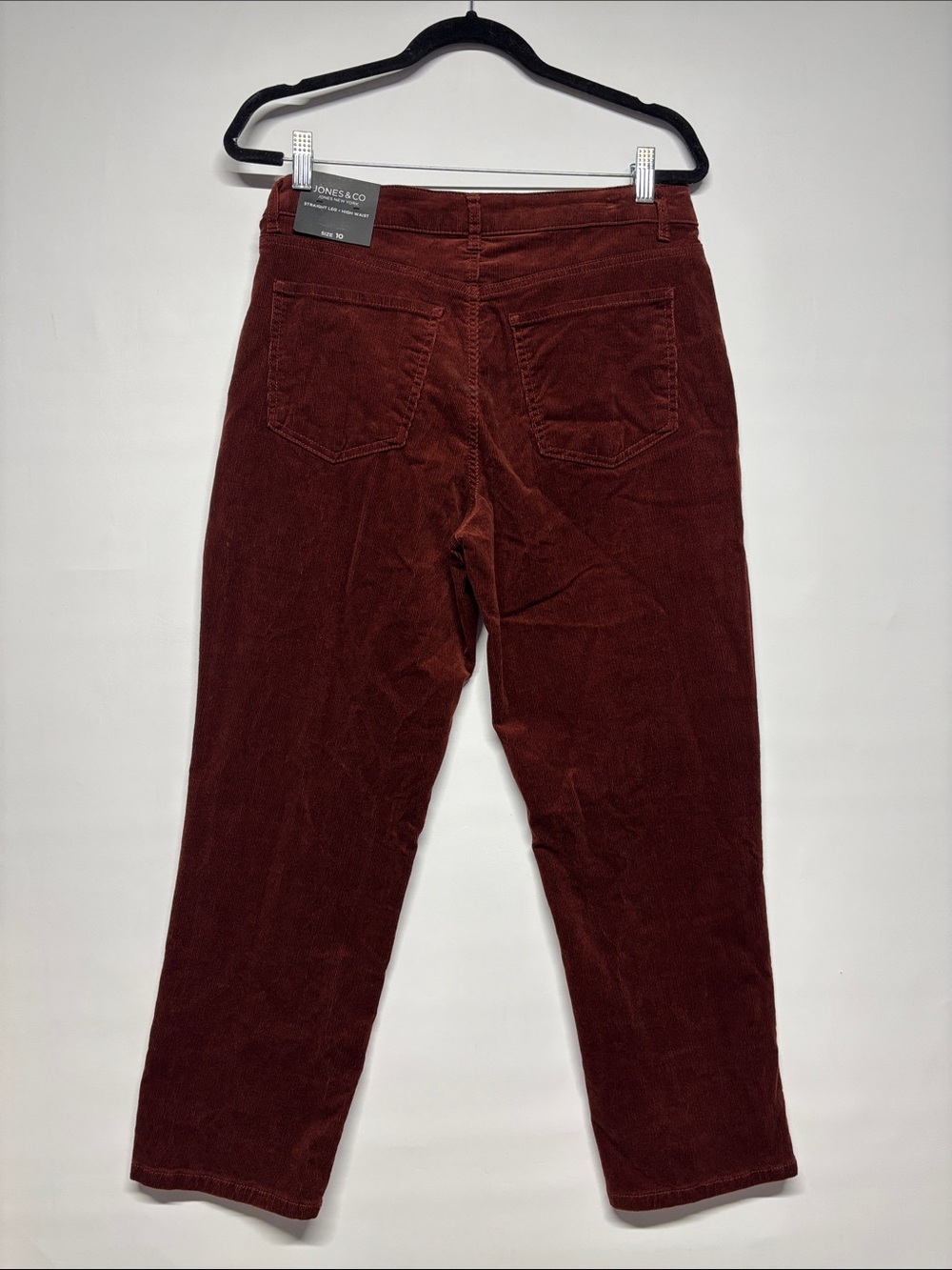 ✨Jones & Co Jones New York Burgundy Corduroy Pants Straight-Leg Crop Size 10 - Picture 5 of 16